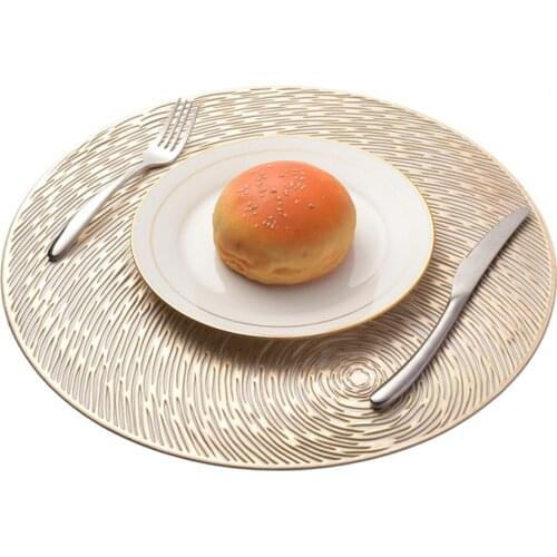 Round Table Mats Coasters Pad PVC Placemat Mats Heat Resistant Wear Resistant Non - Slip Washable Individual Table Pad