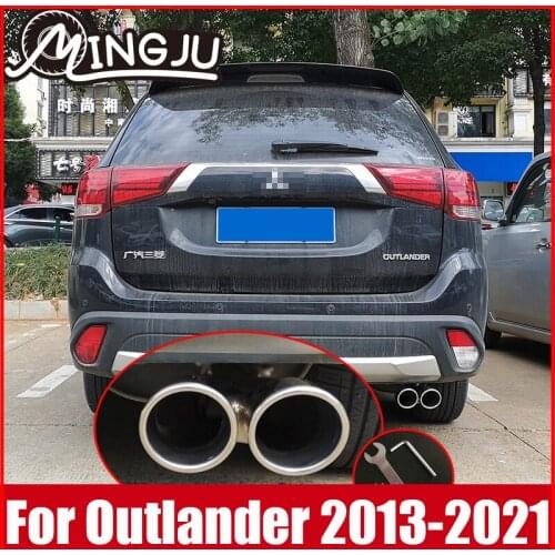 Stainless Steel Cover Decor For Mitsubishi Outlander 2013 -2021 Exhaust Muffler Tips Rear Tail Pipe Tip Tailpipe Accessories