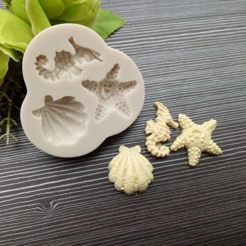 LY1-1505 Seahorse starfish shell chocolate mold Cake decoration tools