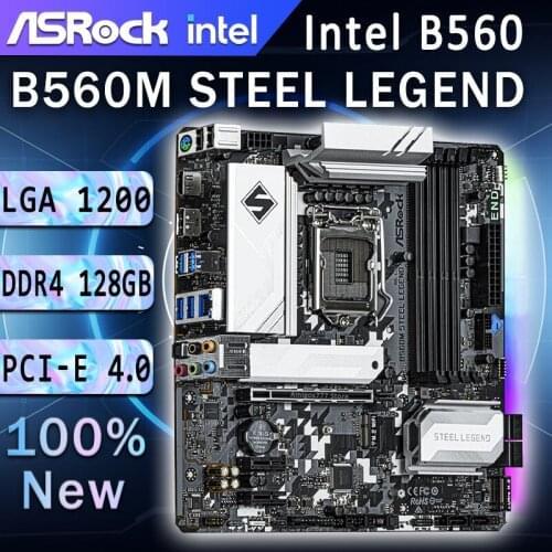 ASROCK B560M STEEL LEGEND Micro ATX Intel B560 4800+(OC) 128G USB 3.2 SATA M.2 Support 10 / 11 gen LGA 1200 CPU Motherboard New