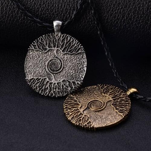 Mens Viking Amulet Tree of Life Root Pendant Necklace Choker Fashion Personality Vintage Necklaces Mens Accessories Gift
