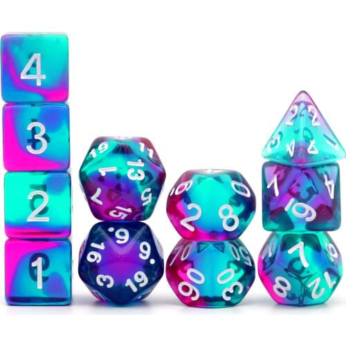 Haxtec 11PCS DND Dice Set Extra D6 D20 Polyhedral D&D Dice for Roleplaying Dice Games-Translucent Purple Teal