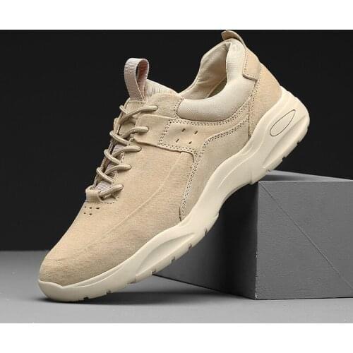 New Mens Shoes High Quality Suede Leather Casual Footwear Mens Sneakers Man Vintage Luxury Lace-up Antiskid Male Shoe Designers