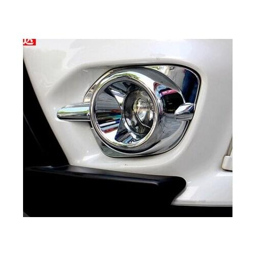 Front fog lamp cover trim 2 pcs for For Mitsubishi Pajero 2014 2015 2016
