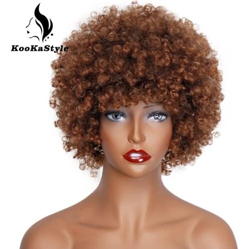 Synthetic Short Wigs Blonde Kinky Curly Wigs for Black Women Cosplay Wigs Afro Curly Wigs Natural Hair for Africa American Daily