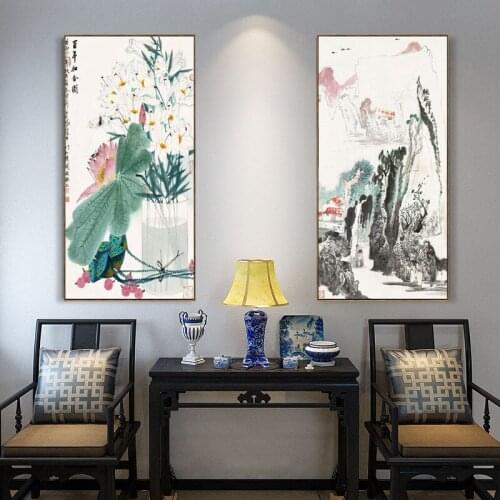 Lotus Flowers Posters And Prints Chinese Style Canvas Paintings Wall Art Picture For Living Room Study Aisle Home Decor