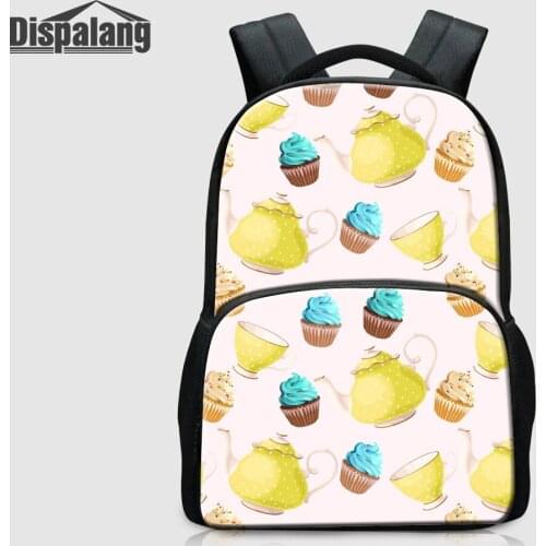 Dispalang Icecream Printed Laptop Backpacks For Women 17 Inch College Students School Bags Canvas Bookbags Teenage Girls Mochila
