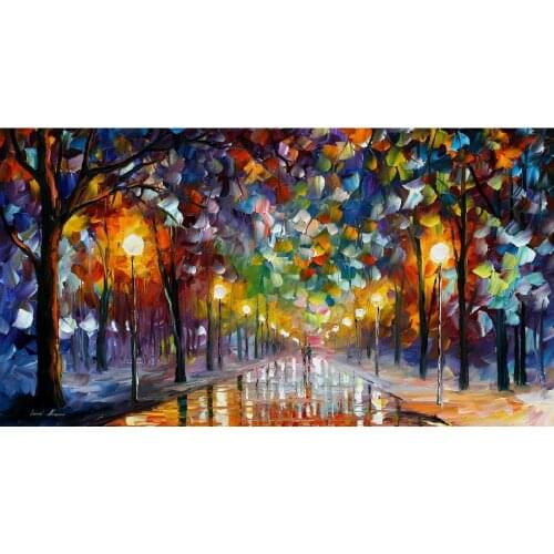 Modern landscape art first snow Palette knife oil painting on canvas High quality Handmade home decor