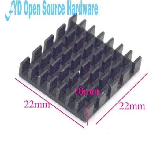 Heat sink 22*22*10MM (black slotted) high-quality radiator heat sink