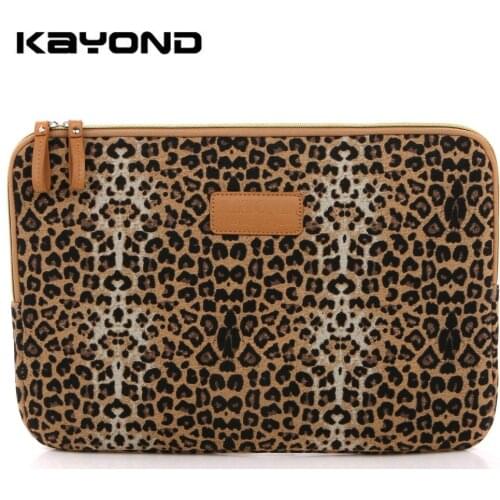 Canvas Fabric Yellow Leopard Laptop Sleeve Case Cover 8" to 15 inch Superior Protection Laptop Sleeve Case Bag