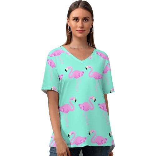 Animal T Shirt Street Style Graphic Women New Fashion T-Shirt Short Sleeve V Neck Tshirt Oversize