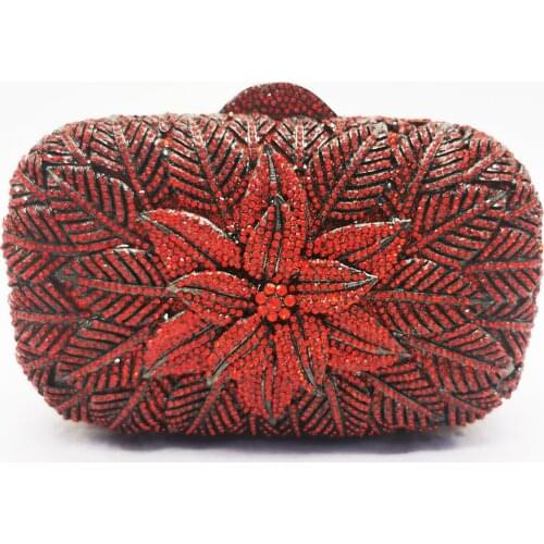 Lady Red/Gold/Blue/Green Color Rhinestone Bag Ladies Evening Clutch Bag 100% Handmade Female Silver Metal Diamond Party Clutches