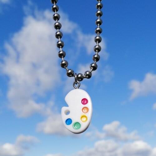 Fashion Punk Drawing board Necklace Charms Vintage Hip Hop Jewelry For Women Harajuku Gothic Choker Chains Accessories