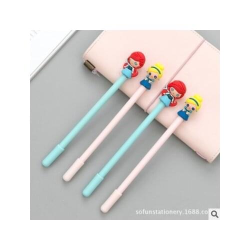 12 PCS/LOT zhongfan student girl heart princess stationery 0.5mm fresh pen gel pen