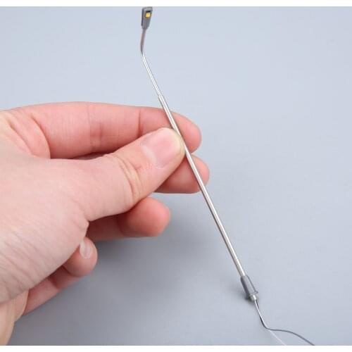 20pcs Model lamps 1:100 Stainless steel LED lamp posts Railway Mini Street Light Building Light models layout 100mm/3.94inch 3V