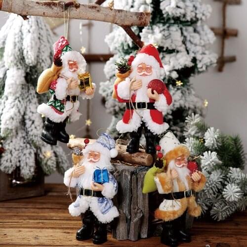 20cm Christmas Decorations Resin Santa Claus Ornaments Standing Small Doll Ornaments Pendant Christmas Gift Decorations 4