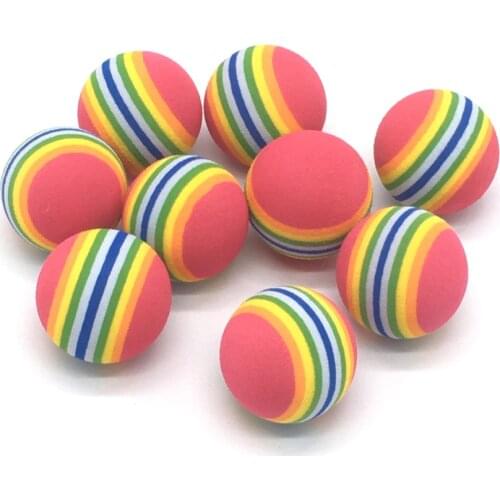 5/10/20pcs Rainbow EVA Pet Toys Ball Interactive Rattle Scratch EVA Ball Training Balls Pet Toys Cat Dog Play Chewing Supplies