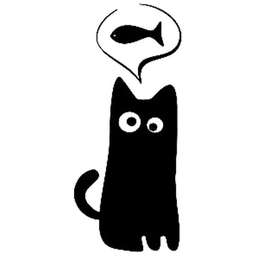 5.7CM*12.8CM Cartoon Cat Pet Vinyl Decal Funny Car Sticker Black Silver Car styling sticker