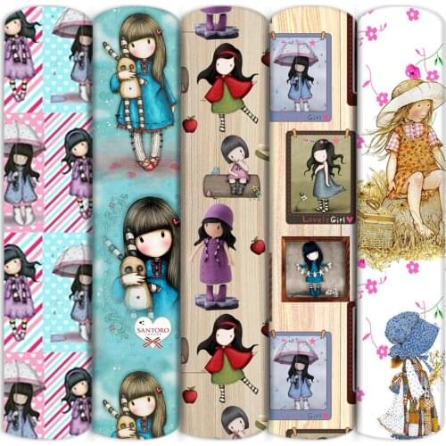 50*145cm Cartoon Girl Printed Polyester Cotton Fabric for Tissue Sewing Quilting Fabrics Needlework Material DIY Handmade,c18471