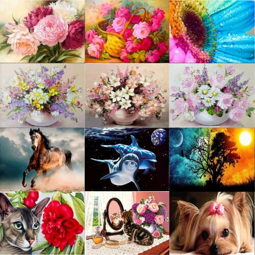 5d diamond painting full diamond DIY diamond embroidery animal landscape flower handmade cross stitch paste diamond mosaic