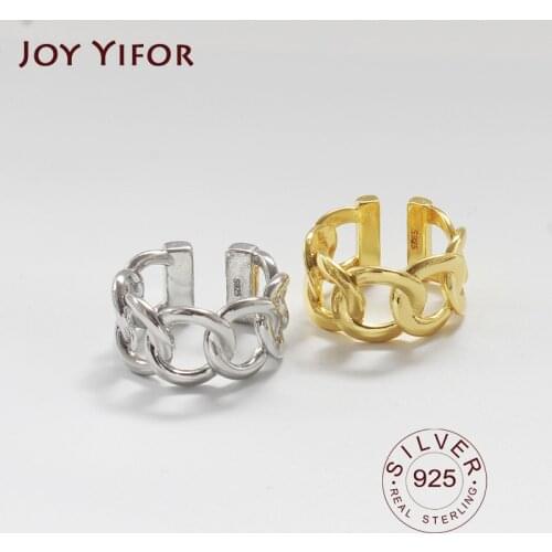 925 Sterling Silver Round Pattern Bump Matte Gold Color Rings Retro Distressed Opening Handmade Ring Fashion Fine Jewelry