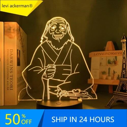 Anime Avatar The Last Airbender Uncle Iroh Led Night Light for Bedroom Decor Light Brithday Gift Avatar Room Desk 3d Lamp