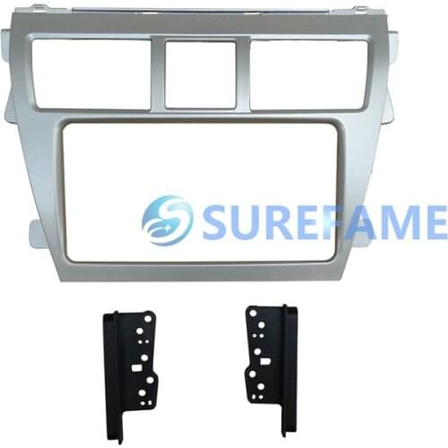 Car Radio Panel for Toyota Vios 2007-2012,Belta 2005-2008,Yaris Sedan 2006+ Fascia Stereo GPS Dash Kit Trim Plate Adapter Facia