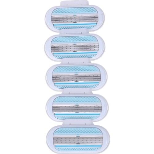 5Pcs Female 3-Blades Shaving Heads Skin Razor Care Body Hair Trimmer Hair Removal Accessories