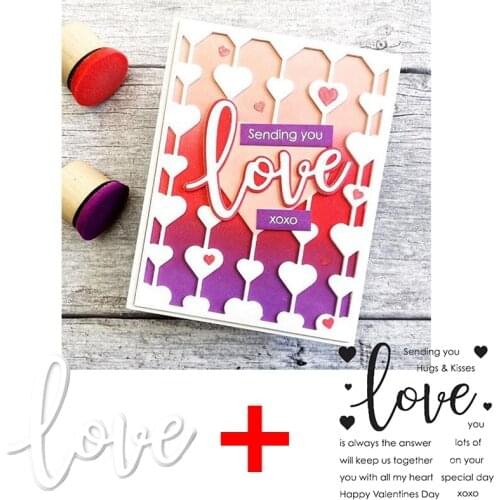Sending You Love XOXO Clear Stamp+Die Cut LOVE+Phrases About Love stamps and dies 2020 For DIY Card Making