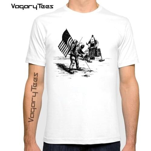 New Moon Planet Print T Shirt men Shirts O-Neck Short Sleeve Summer T-Shirt Tops Casual Tshirt