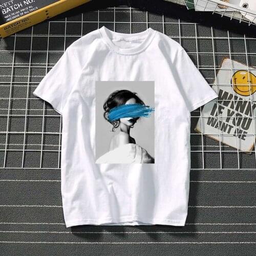 Flowers 100%Cotton Tshirt for women Harajuku Aesthetics Tops & Tees Fashion summer Female Casual White Femme Top plus size