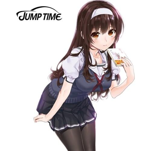 JumpTime 13cm x 8.7cm Saenai Heroine no Sodatekata Anime Sweet Girl Kasumigaoka Utaha JDM Vinyl Car Stickers Window Wiper Decal