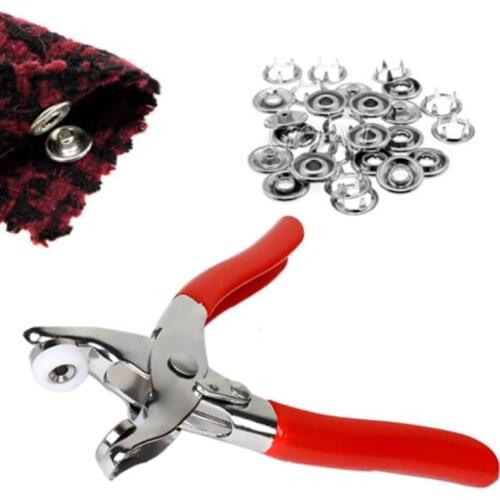 1set Quality Fastener Snap Pliers Prong Ring Craft Studs Press Fixing Tool For 9.5mm Button