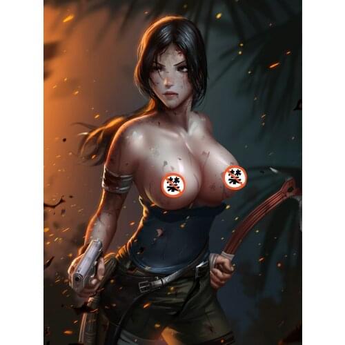 Printed silk or canvas Tomb Raider lara croft game art poster 16x24 24x36 inch custom living room bedroom home art wall picture