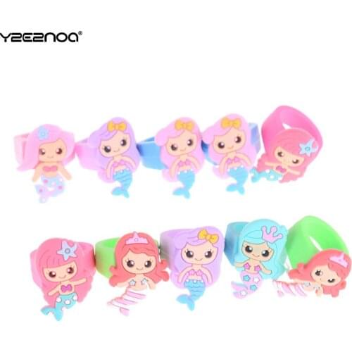 5pcs Mermaid Soft Ring Silicone Birthday Party Decorations Kids Mermaid Party Baby Shower Gifts Party Favors