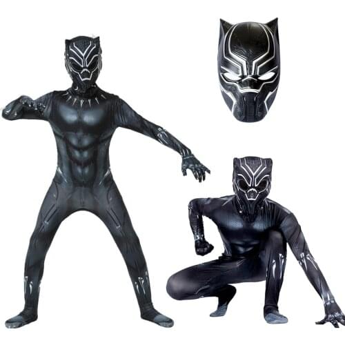 Adult children Halloween costume superhero black mask jumpsuit Cosplay Christmas party children birthday gift children clothes