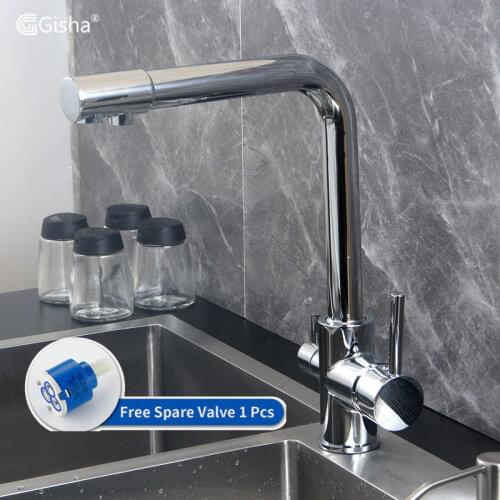 Gisha Filter Kitchen Faucets 360 Rotation Water Purification Features Mixer Tap Crane Deck Mounted Mixer Tap For Kitchen G2010