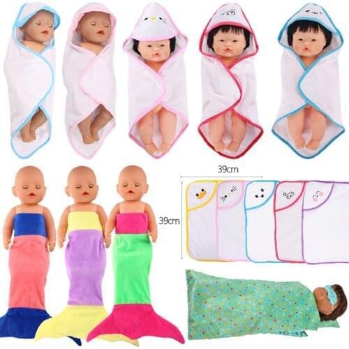 Doll Bath Towel Pajamas Blanket Fit 18 Inch American&43 Cm Baby New Born Doll Reborn Our Generation Christmas Girl`s Toy Gifts