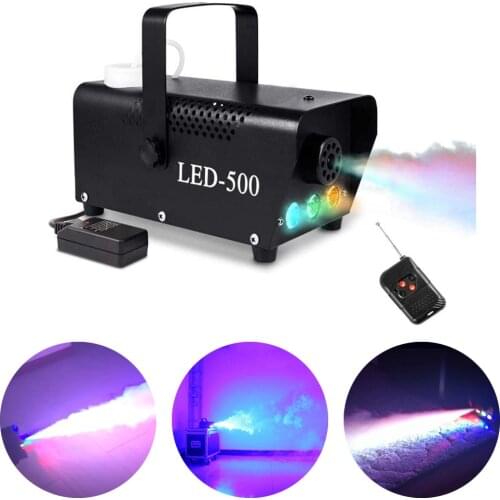 Mini Wireless 500W RGB Fog Smoke Mist Machine Stage Effect Disco DJ Party Christmas With Remote Control DMX512 Smoke Machine