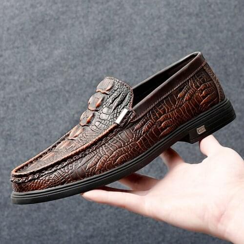 Crocodile skin loafer shoes men genuine leather slip-on moccasins handmade man casual shoes drive walk luxury leisure Zapatos