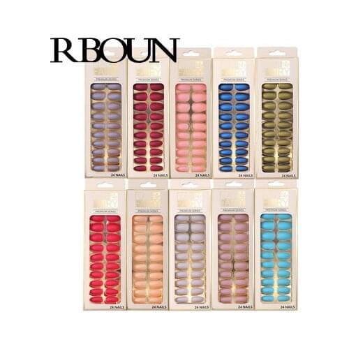 Fake Nails Nail Art Tips Press on False Tipsy Glue Coffin Stick Designs Clear Display Set Full Cover Artificial Box Detachable