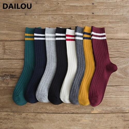 New Year Socks 2021 Kawaii Striped Women Socks Harajuku Candy Color Cute Sweet Happy Funny Warm Cotton Socks Gifts Popsocket