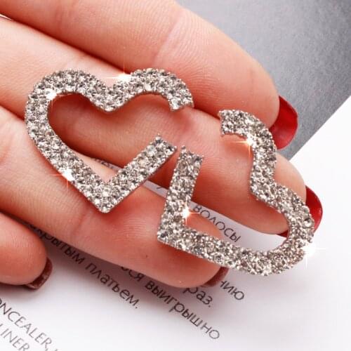 Korean New Tide Full Crystal Love Earrings Fashion Frosty Personality Earrings Earring Friends Wedding Gift