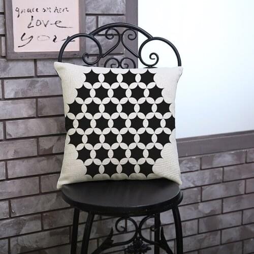 New Nordic Style Linen Cotton Geometry Pattern Printed Square Pillow case Home Decor Sofa Throw Pillows A2