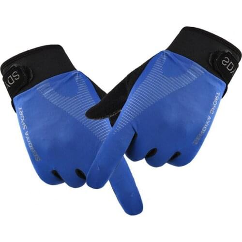 1 Pair Ice Silk Gloves Full Finger Breathable Unisex Outdoor Sports Touch Screen Climbing Fitness Bicycling Gloves