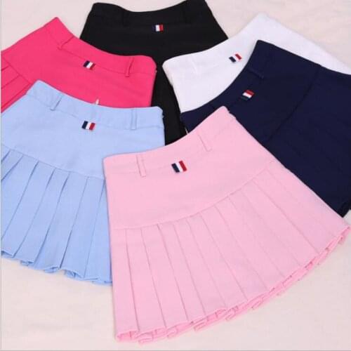 Harajuku Ulzzang High Waist Ball Denim Pleated Skirts Lolita Style Girls Tennis Skirt Mini Cute A-line Golf Skirt Short