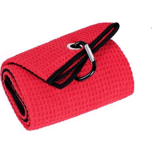 40X50cm Golf Towel With Hook 4 Colors Microfiber Fabric For Golf Enthusiasts Duty Clip Carabiner Accessories