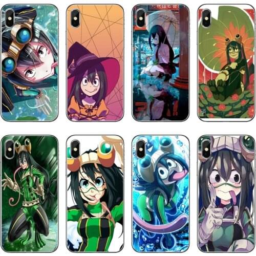 My Hero Academia Tsuyu Asui Transparent Phone Case For iPhone 12 11 Pro Max Mini XS Max XR X 8 7 Plus 6 6S Plus 5 5S SE 2020