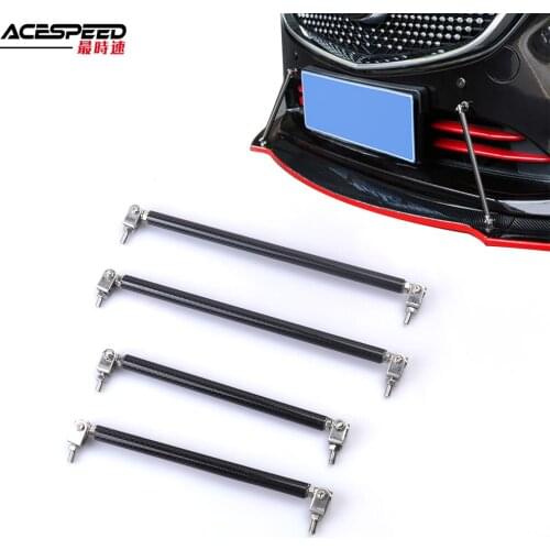 150mm/200mm Adjustable Bumper Lip Support Bar Kit Carbon Fiber Stainless Steel