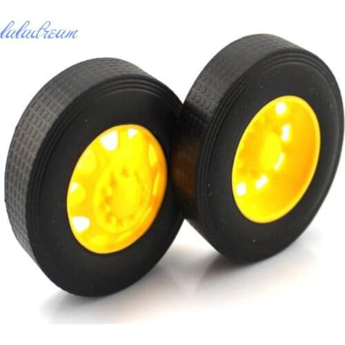 2pcs/lot 3*42mm mini truck rubber wheel for diy car model parts Front Rear Tires